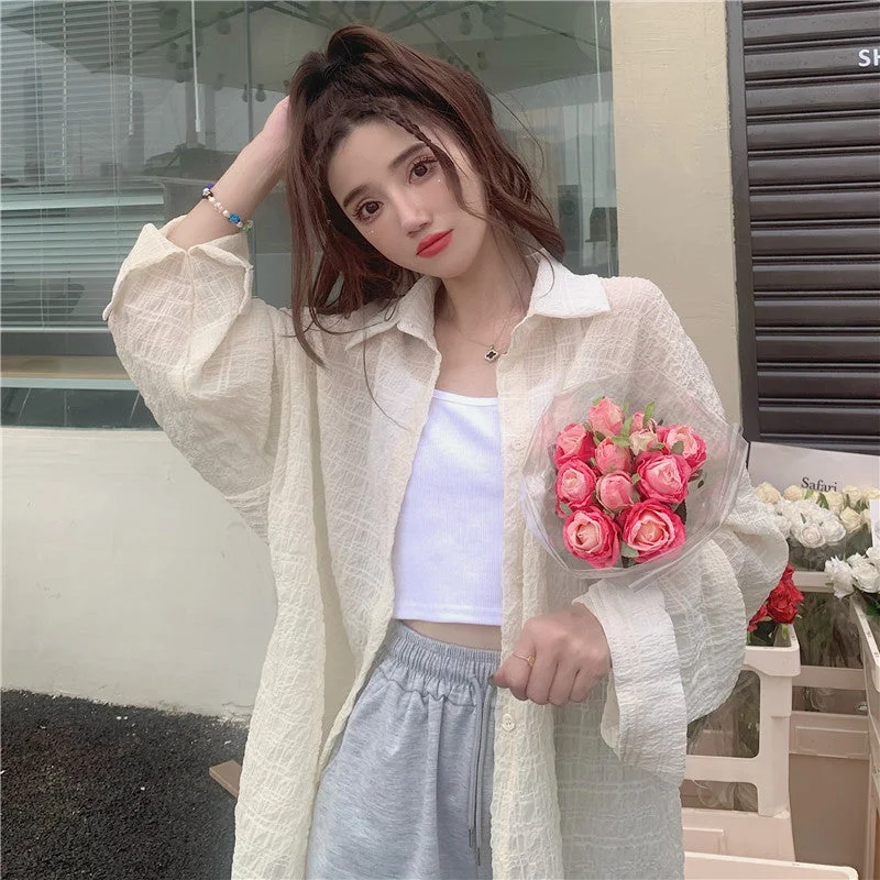 Women's Kawaii Fluorescent Long Sleeved Casual Shirt