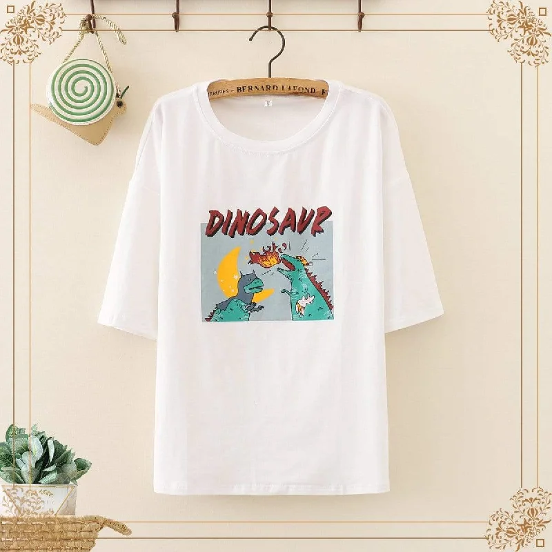 Women's Lovely Dinosaur Printed Tees